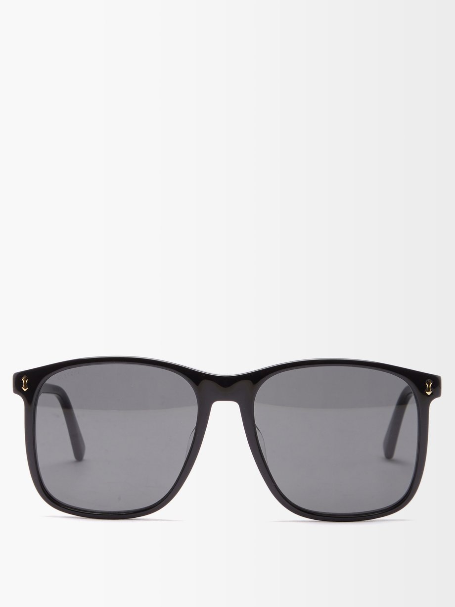 Mens Black Square-frame Acetate Glasses MATCHESFASHION Men Accessories Sunglasses Square Sunglasses 