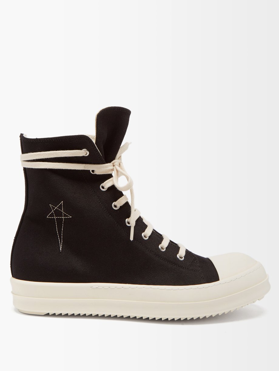 Rick Owens DRKSHDW Black DRKSTAR high-top denim trainers | 매치스패션, 모던 ...