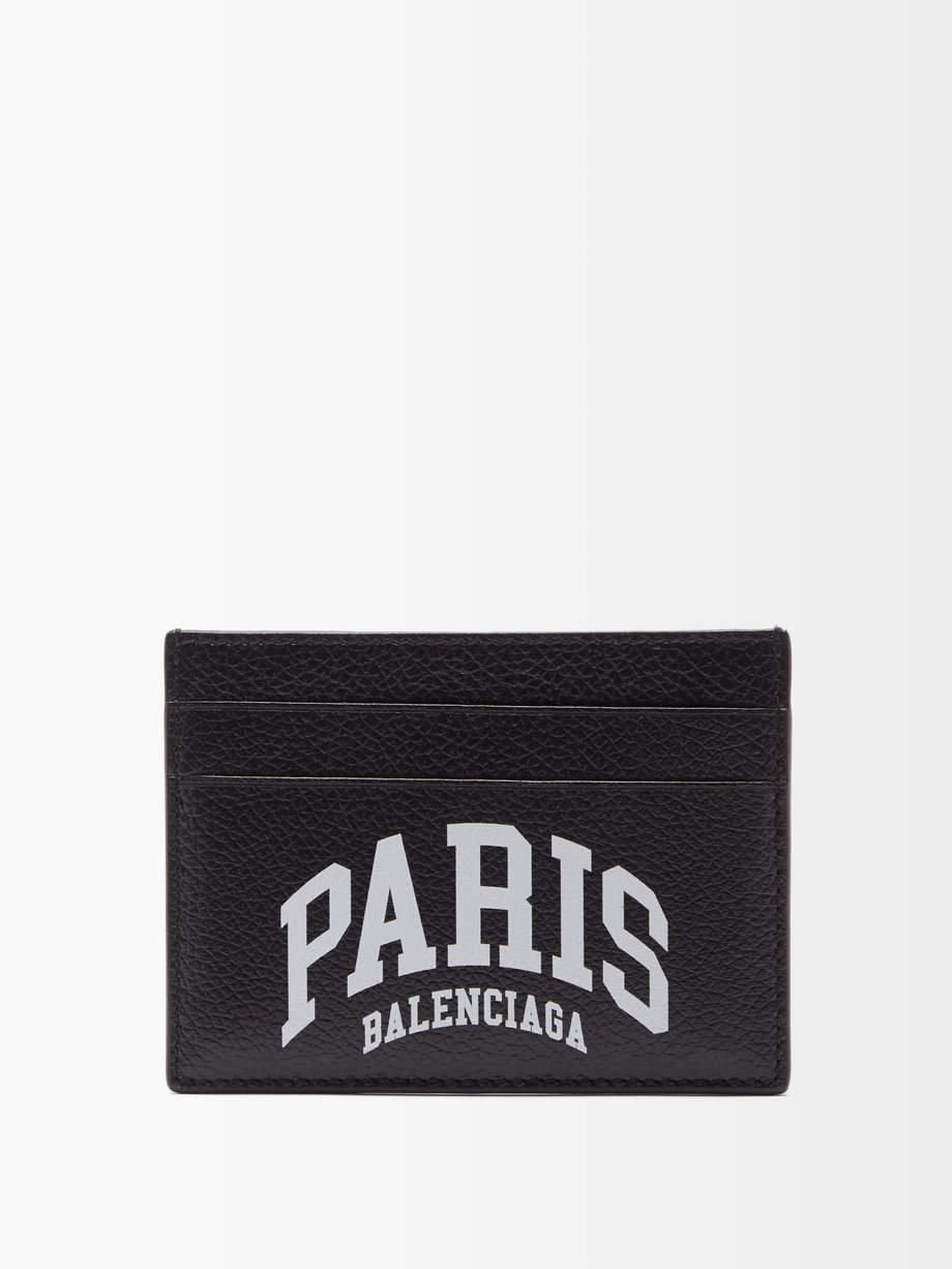 발렌시아가 Balenciaga Black Cash reflective-logo leather cardholder