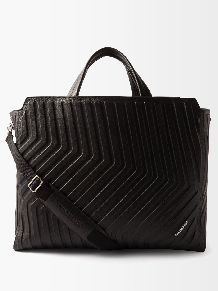 발렌시아가 Balenciaga Black Car embossed leather tote bag