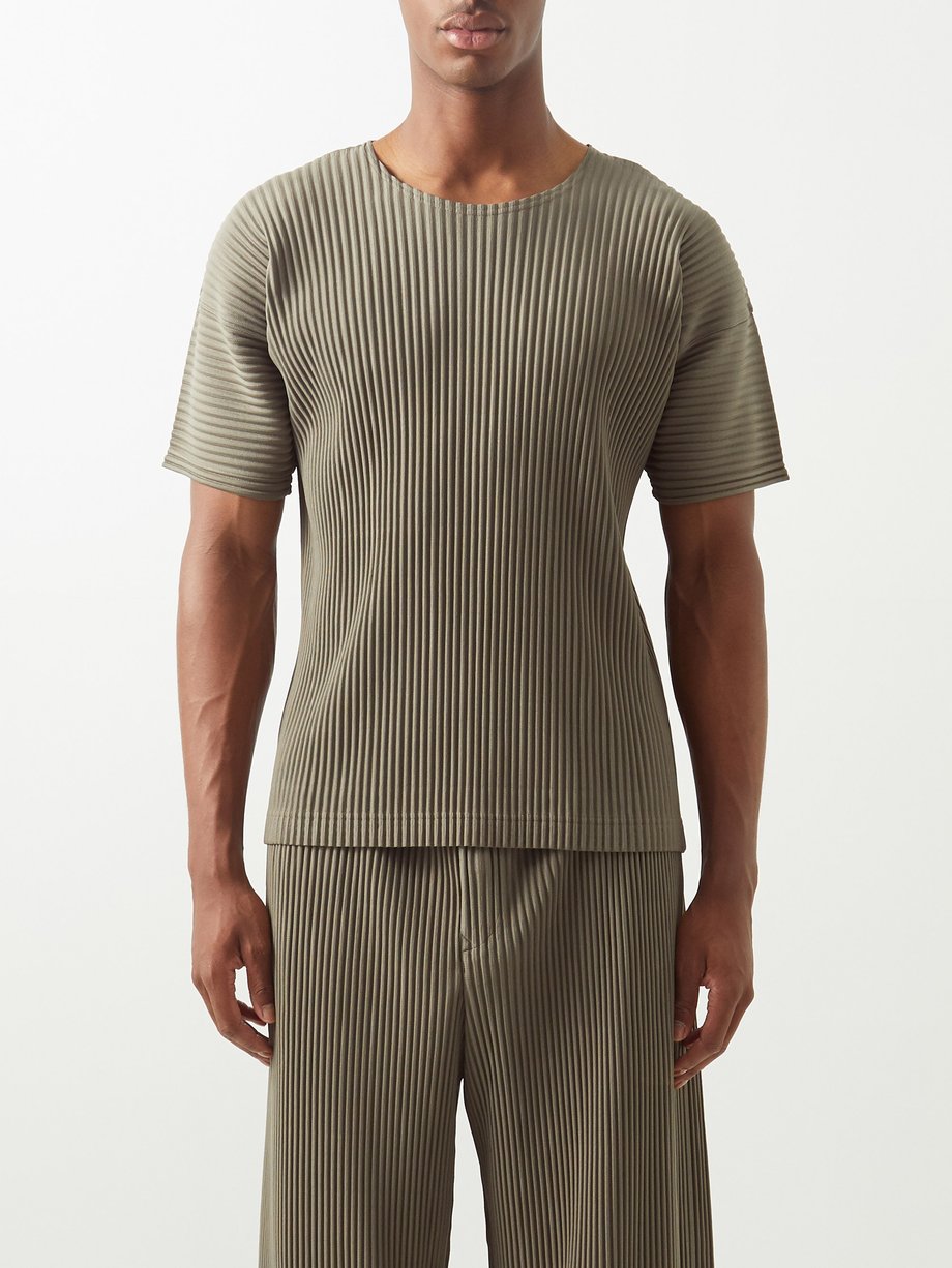 Green Technical-pleated T-shirt | Homme Plissé Issey Miyake |  MATCHESFASHION US