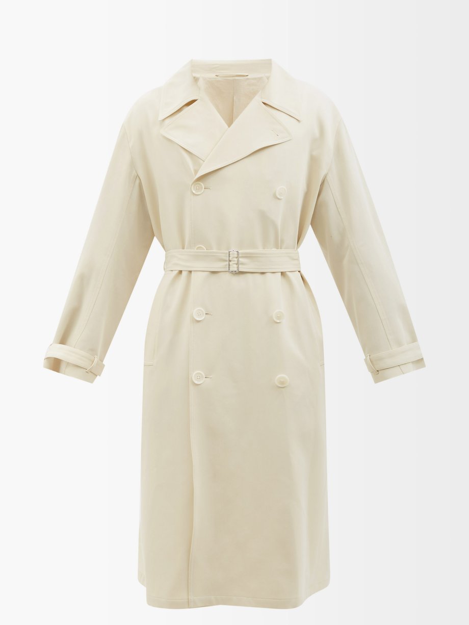 르메르 Lemaire Neutral Belted wool-canvas trench coat