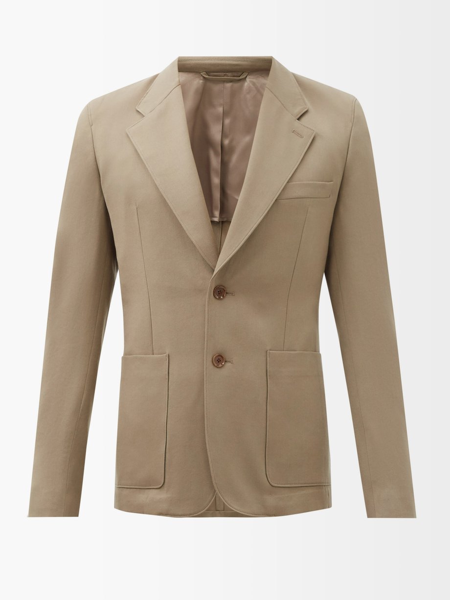 르메르 Lemaire Brown Single-breasted wool-twill suit jacket