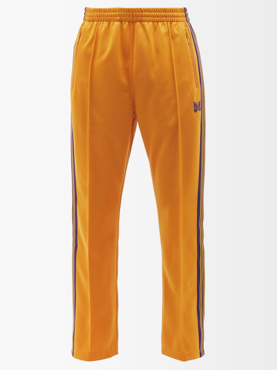 Needles Needles Narrow striped-jersey track pants  Orange｜MATCHESFASHION（マッチズファッション)