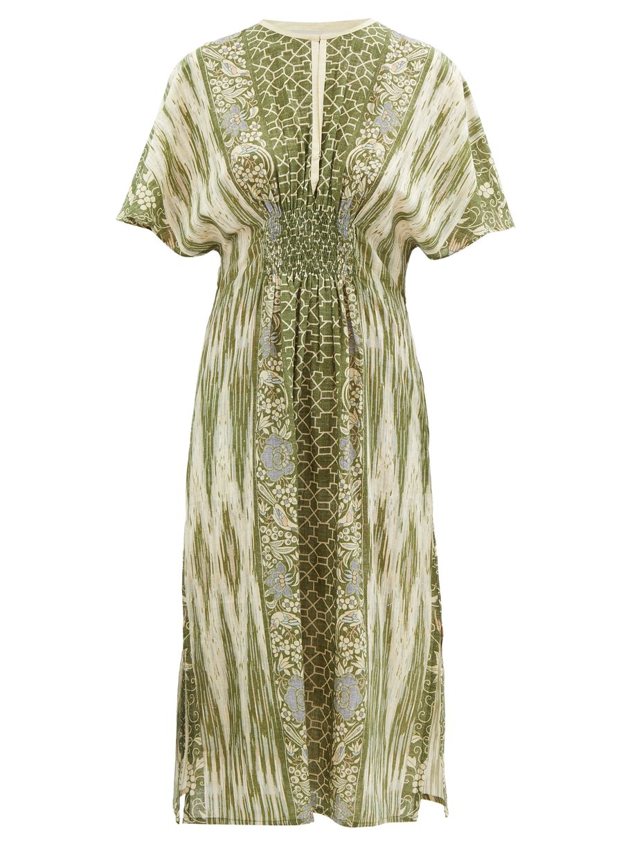 Green Dao floral-print cotton-khadi maxi dress | D'Ascoli ...