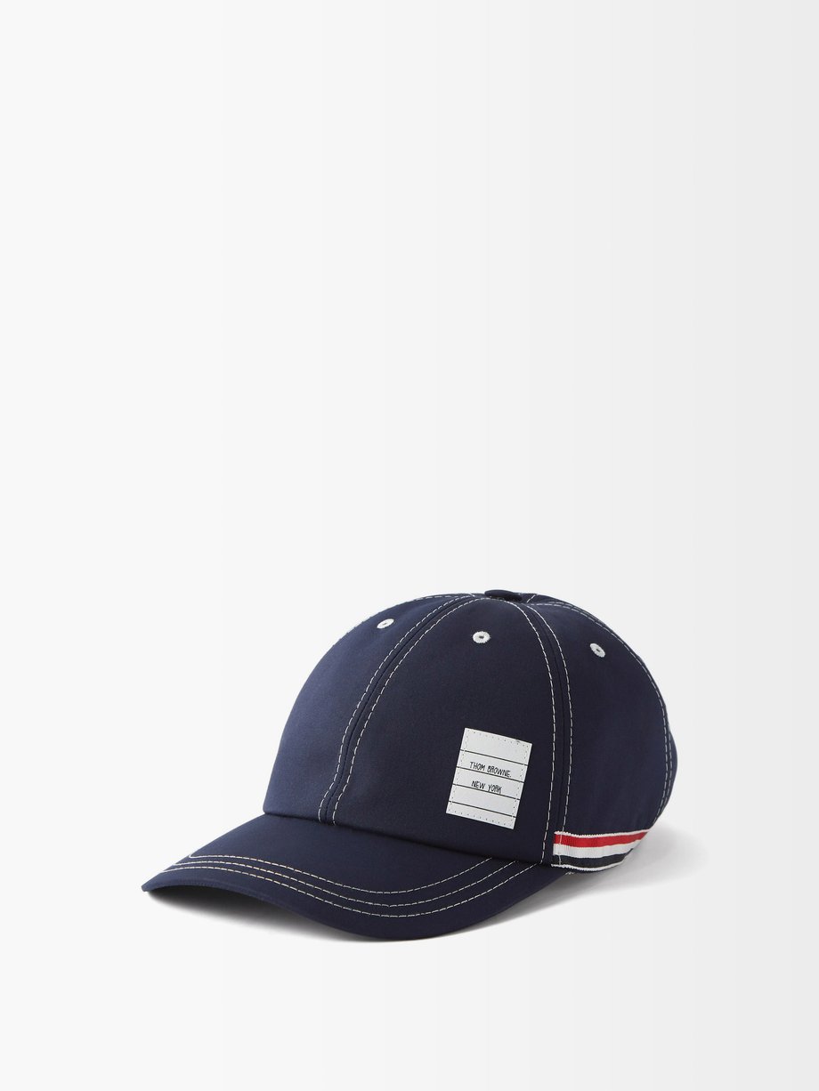 탐 브라운 Thom Browne Navy Tricolour-stripe cotton baseball cap