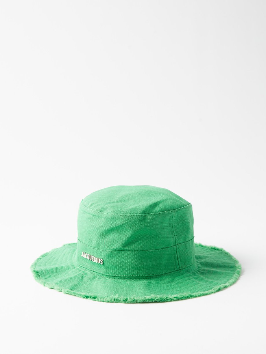 Green Bob frayed cotton-canvas bucket hat | Jacquemus | MATCHESFASHION UK