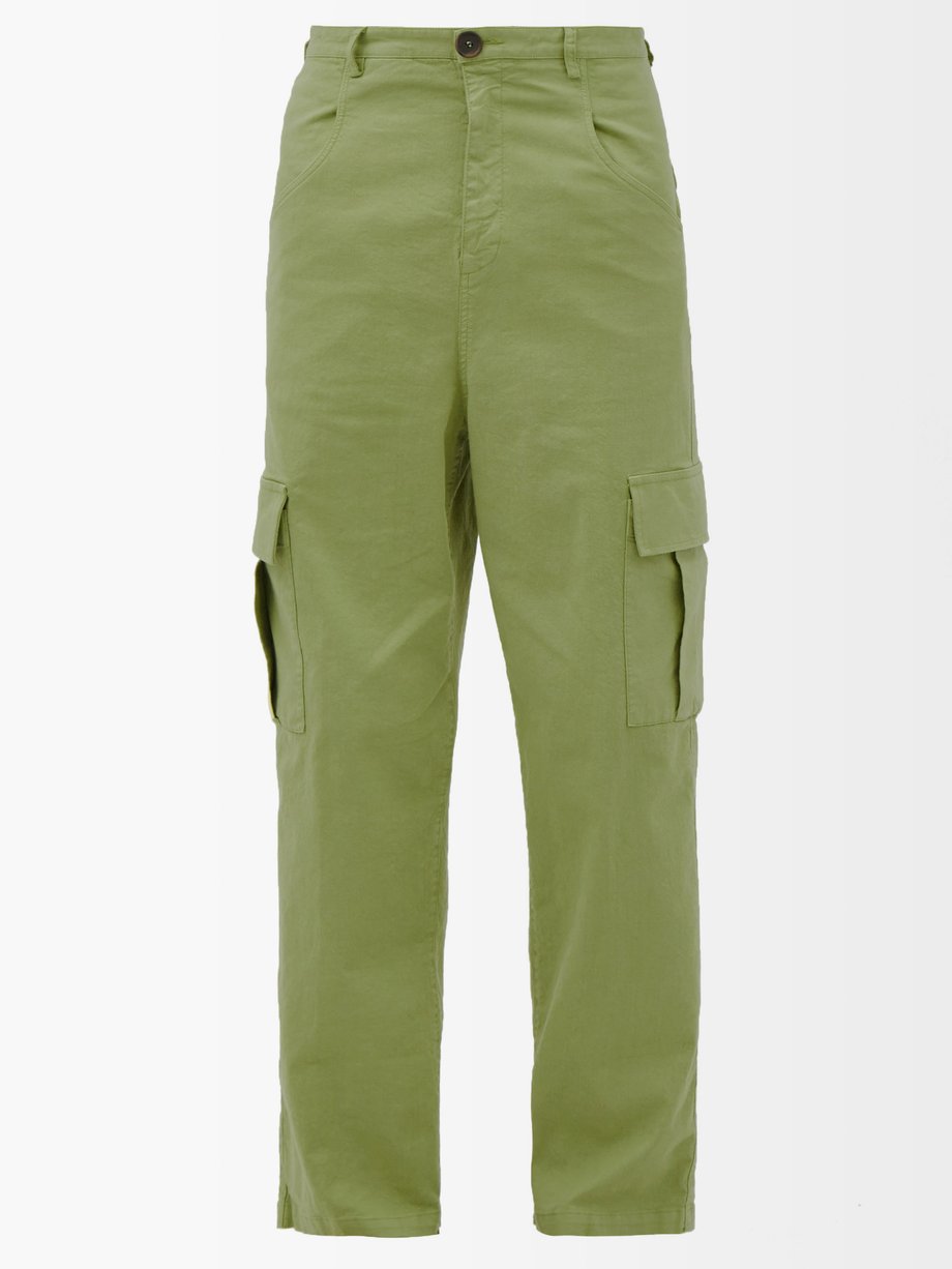 finish To disable Splendor Winnie New York Winnie New York Slubbed-cotton cargo trousers  Green｜MATCHESFASHION（マッチズファッション)