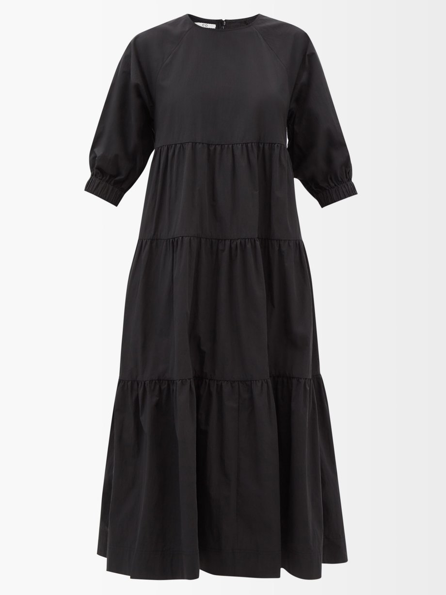 Black Tiered cotton-blend dress | CO | MATCHESFASHION UK