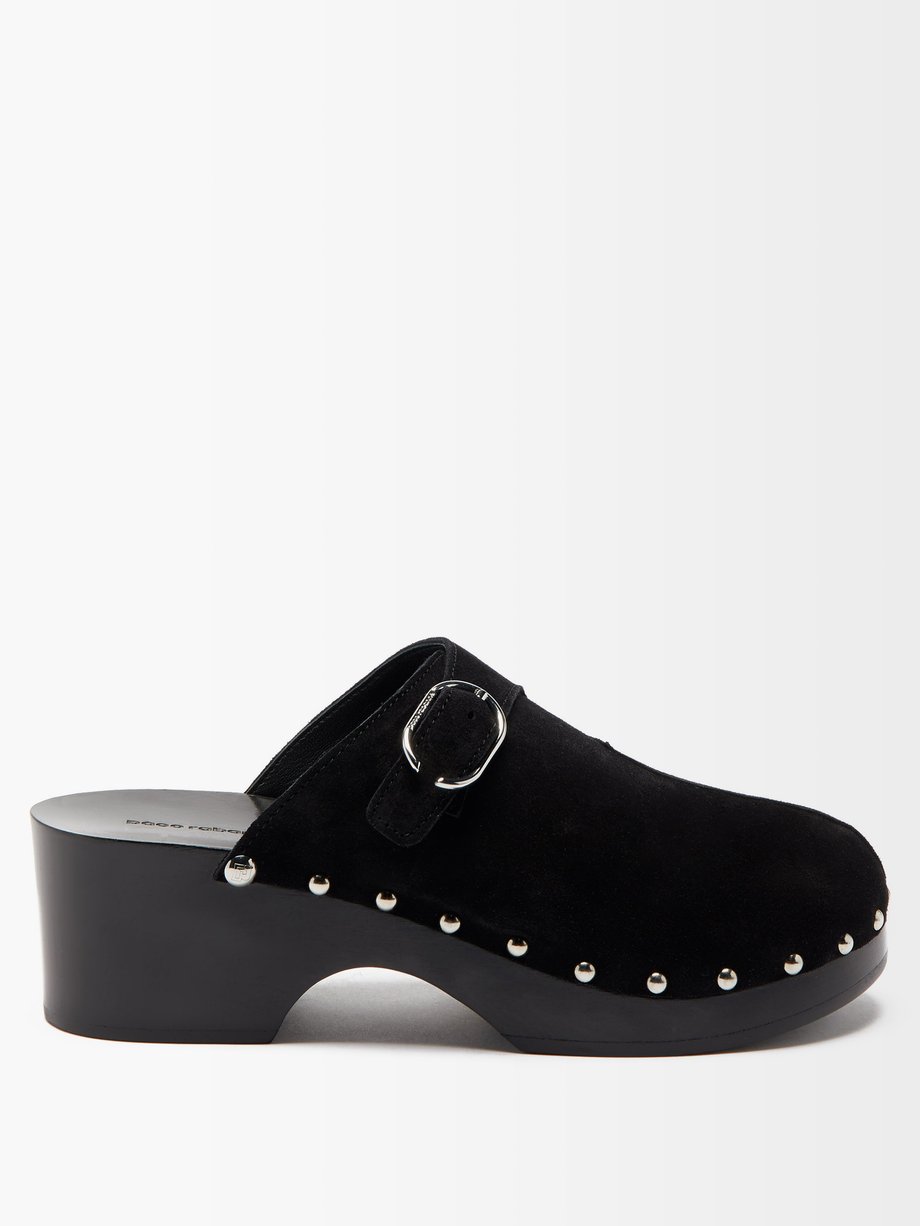 Studded Suede Clogs Black MATCHESFASHION Women Shoes Clogs Womens 