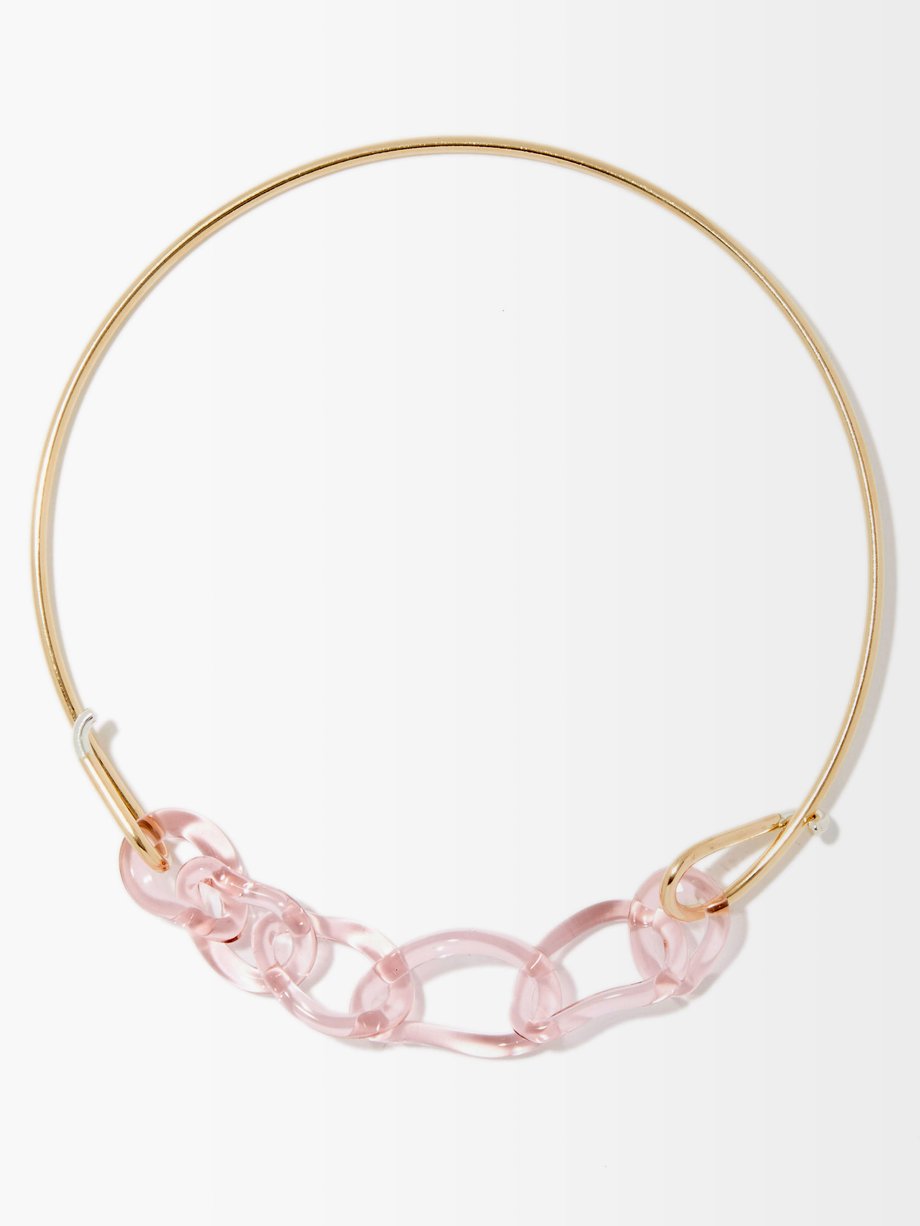 undefined | Annika Inez Gloss glass & 14kt gold-filled necklace