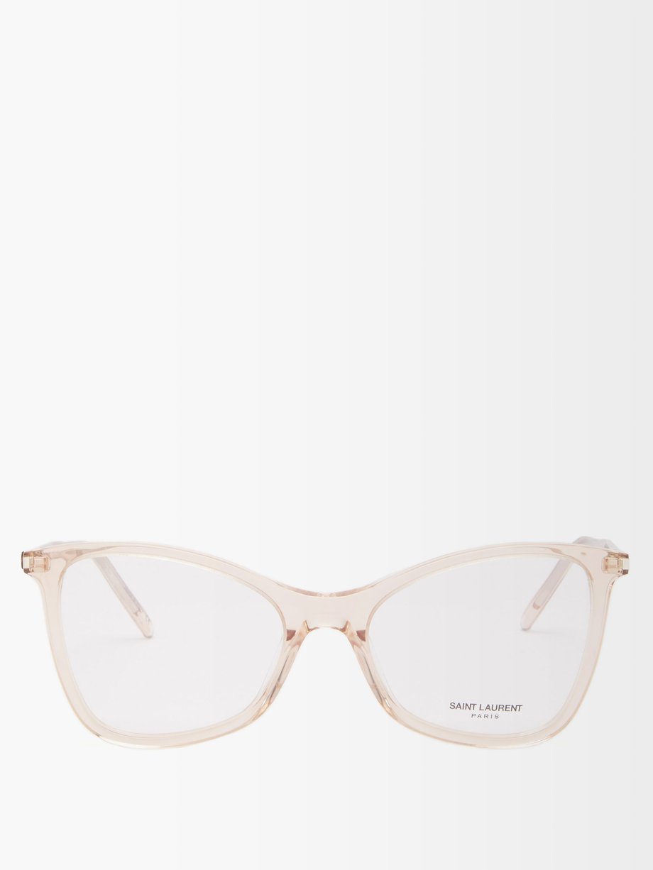 Beige Cat-eye acetate glasses | Saint Laurent | MATCHESFASHION AU