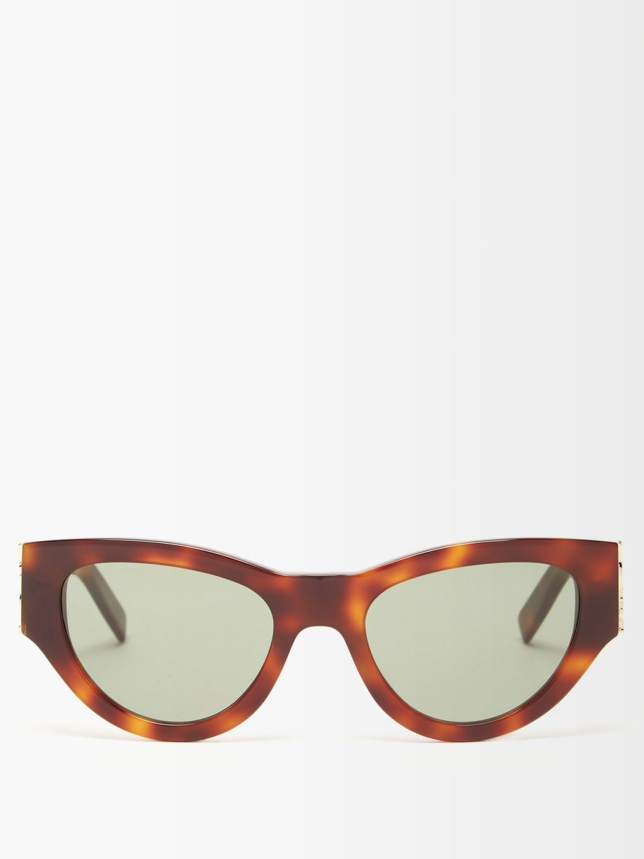 YSL-monogram cat-eye acetate sunglasses Brown Saint Laurent ...