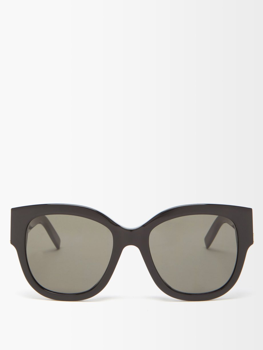 YSL-monogram cat-eye acetate sunglasses Black Saint Laurent ...