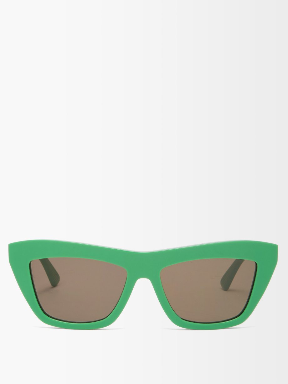 Green Cat-eye acetate sunglasses | Bottega Veneta | MATCHESFASHION US