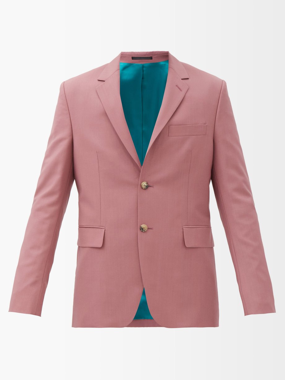 폴 스미스 Paul Smith Pink Single-breasted wool-blend suit blazer