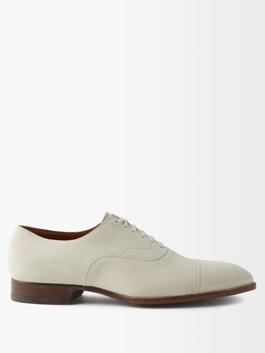 Brogued suede Oxford shoes Cream Tom Ford | MATCHESFASHION FR