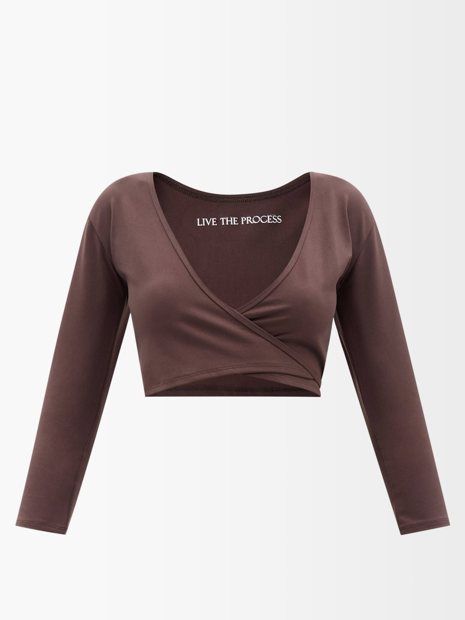 zara wrap front crop top