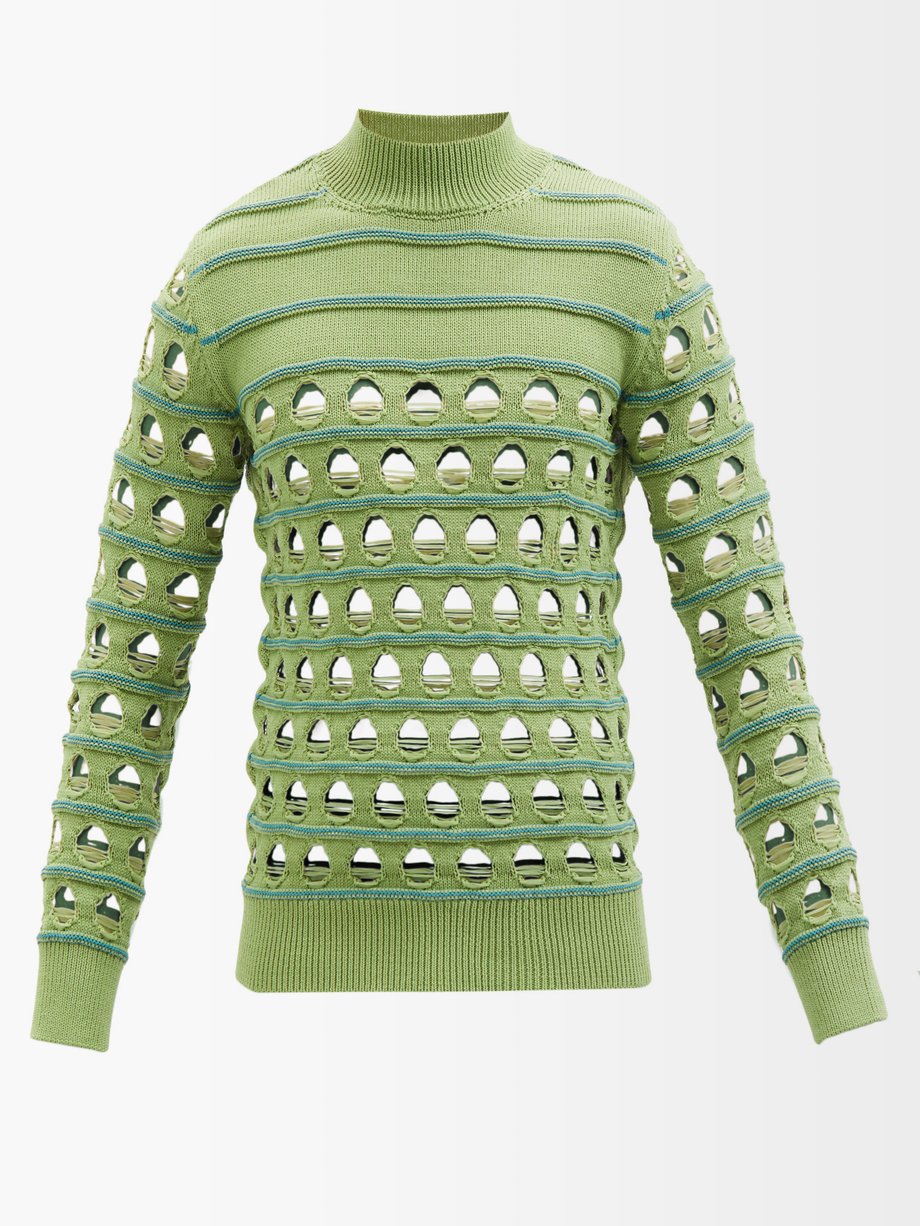 Leni open-knit striped sweater
