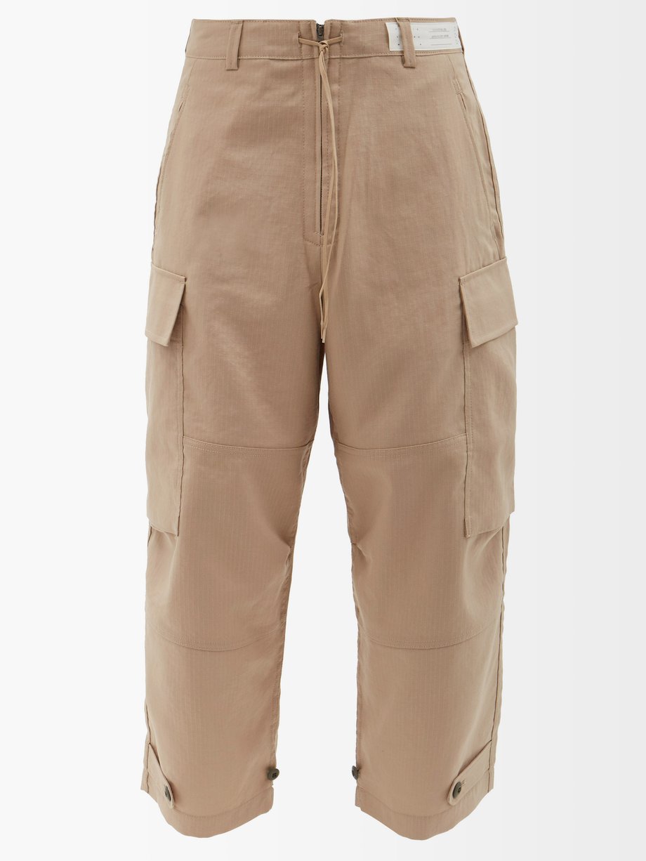 Beige Cotton-ripstop cargo trousers | KURO | MATCHESFASHION US
