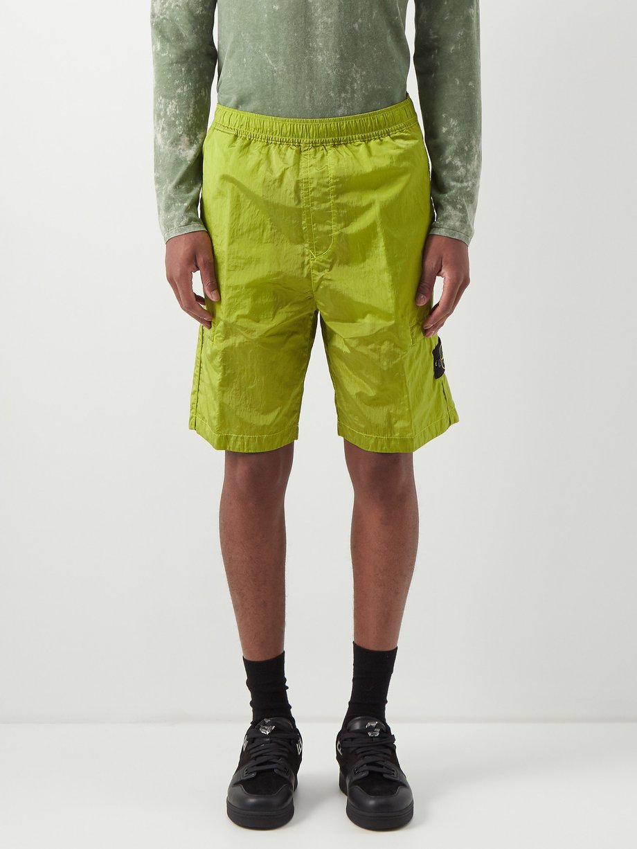 Green Logo-patch nylon shorts | Stone Island | MATCHESFASHION UK