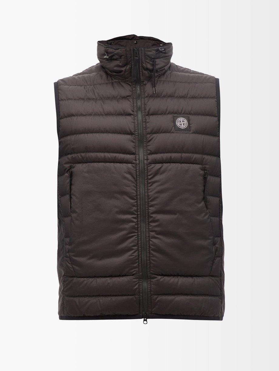 Stone Island Black Quilted-shell down gilet | 매치스패션, 모던 럭셔리 온라인 쇼핑