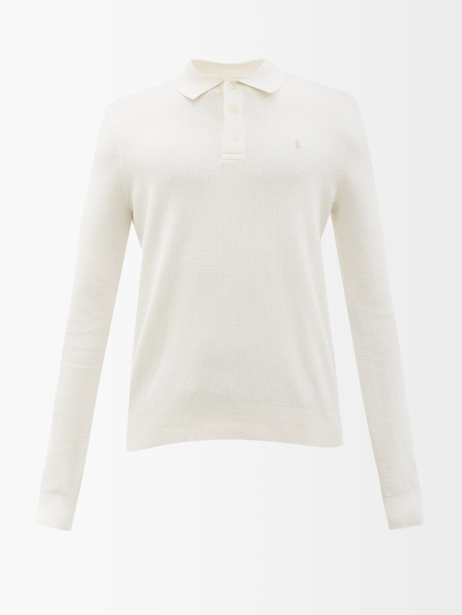 폴로 랄프로렌 폴로셔츠 Polo Ralph Lauren Neutral Long-sleeved knitted cotton Polo shirt