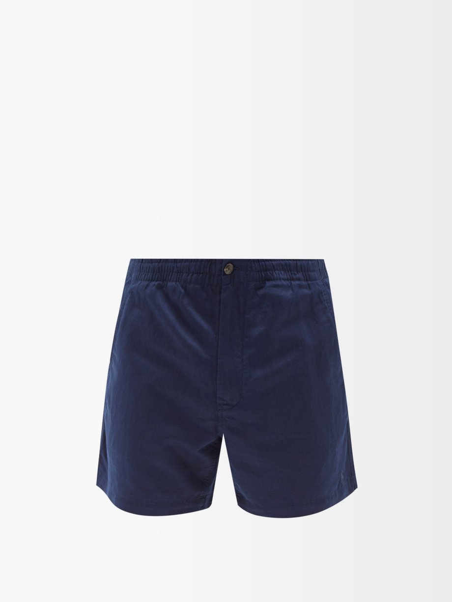 폴로 랄프로렌 반바지 Polo Ralph Lauren Navy Prepster elasticated linen-blend shorts