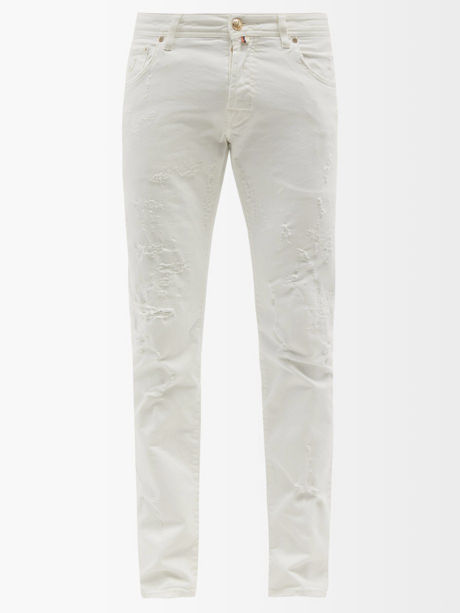 White Nick distressed slim-leg jeans | Jacob Cohën | MATCHESFASHION AU