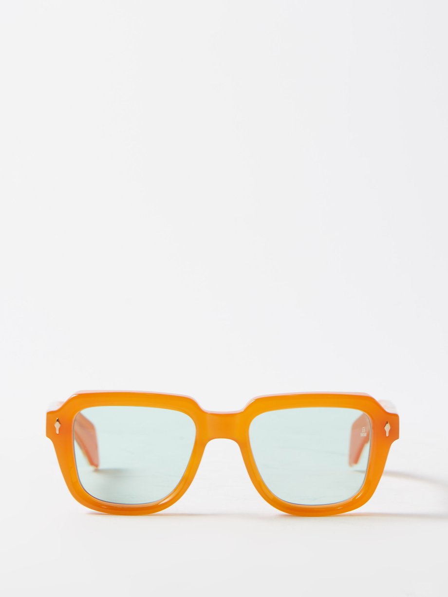 Mens Taos Square Acetate And Metal Sunglasses MATCHESFASHION Men Accessories Sunglasses Square Sunglasses Orange 
