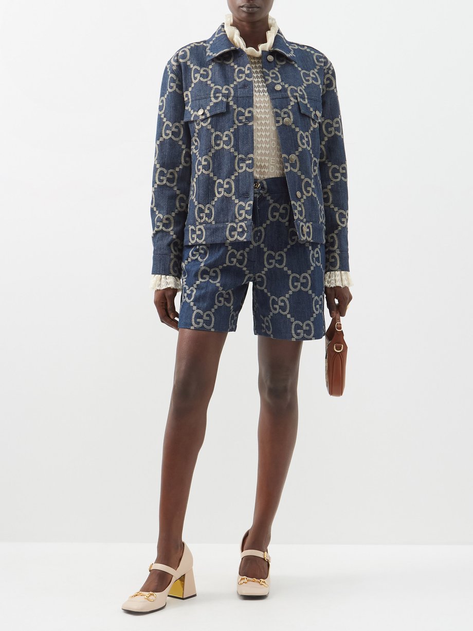 Denim GG-jacquard denim jacket | Gucci | MATCHESFASHION UK