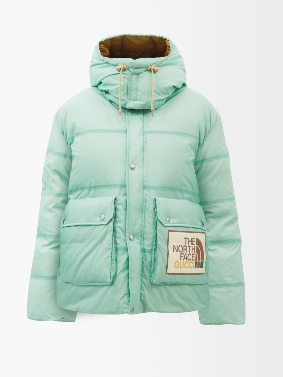 X The North Face Hooded Ripstop Down Coat Green Gucci Matchesfashion Fr
