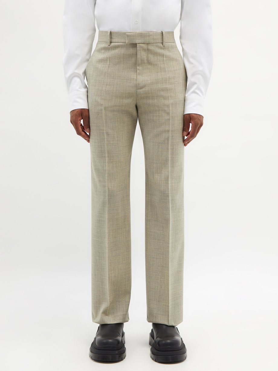 Bottega Veneta Bottega Veneta Full-break wool-blend twill suit trousers ...