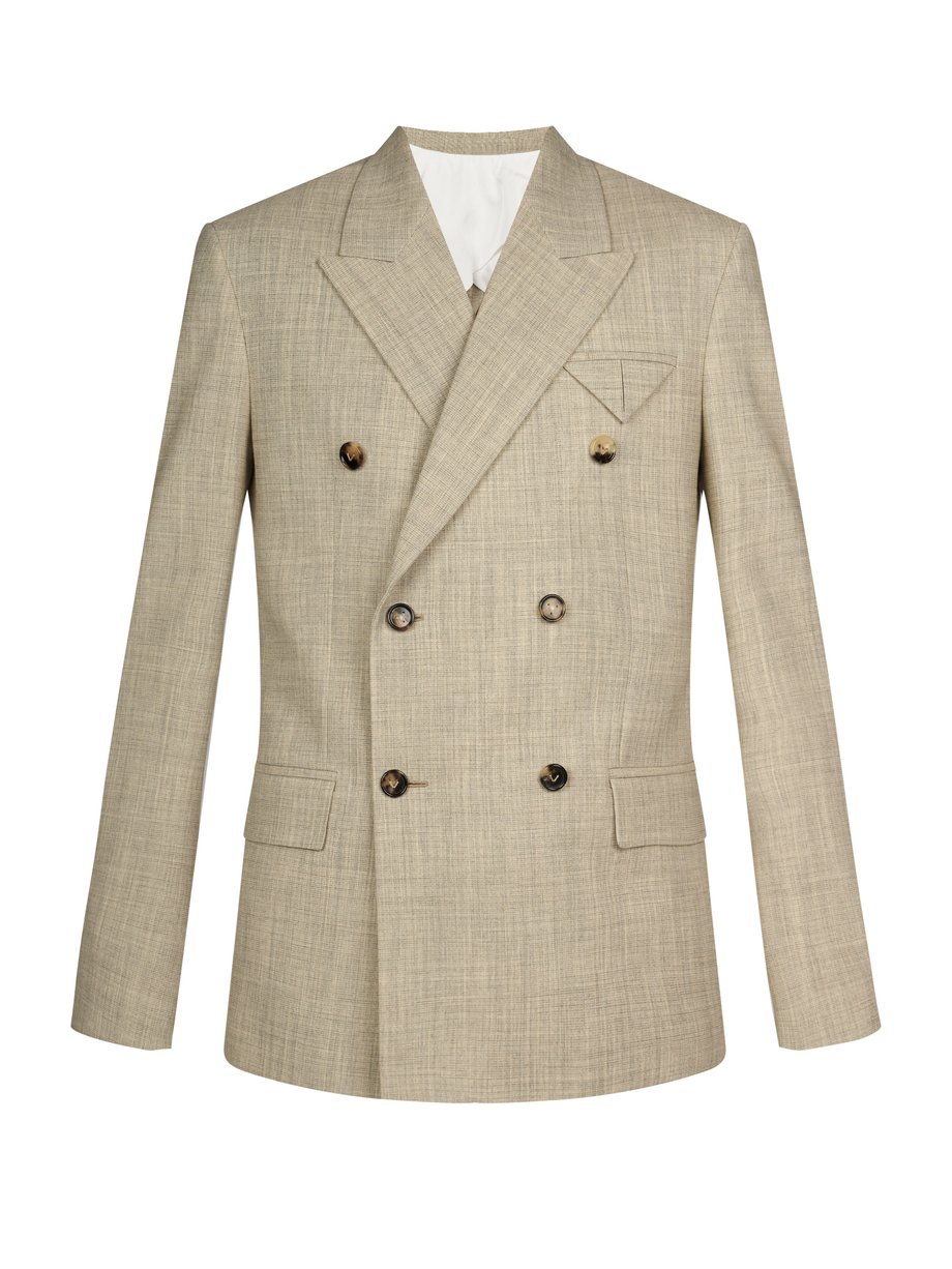 Double-breasted twill suit jacket Neutral Bottega Veneta ...