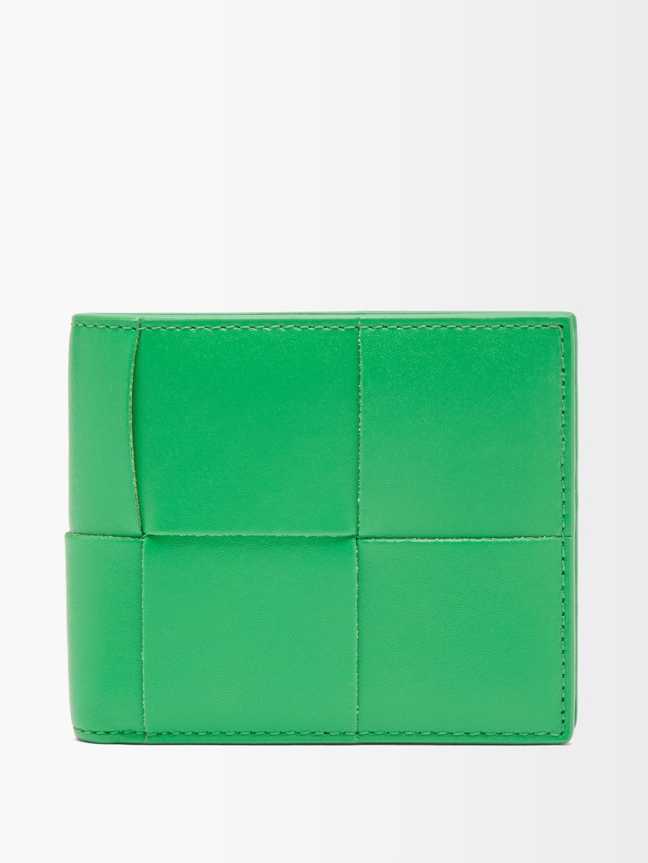 Bottega Veneta Green Urban Intrecciato-leather bi-fold wallet | 매치스패션 ...