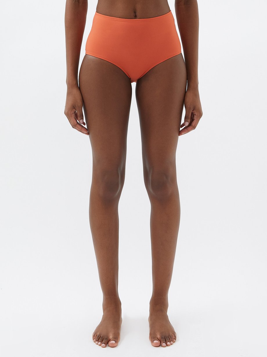 토템 Toteme Orange High-rise recycled-fibre bikini briefs