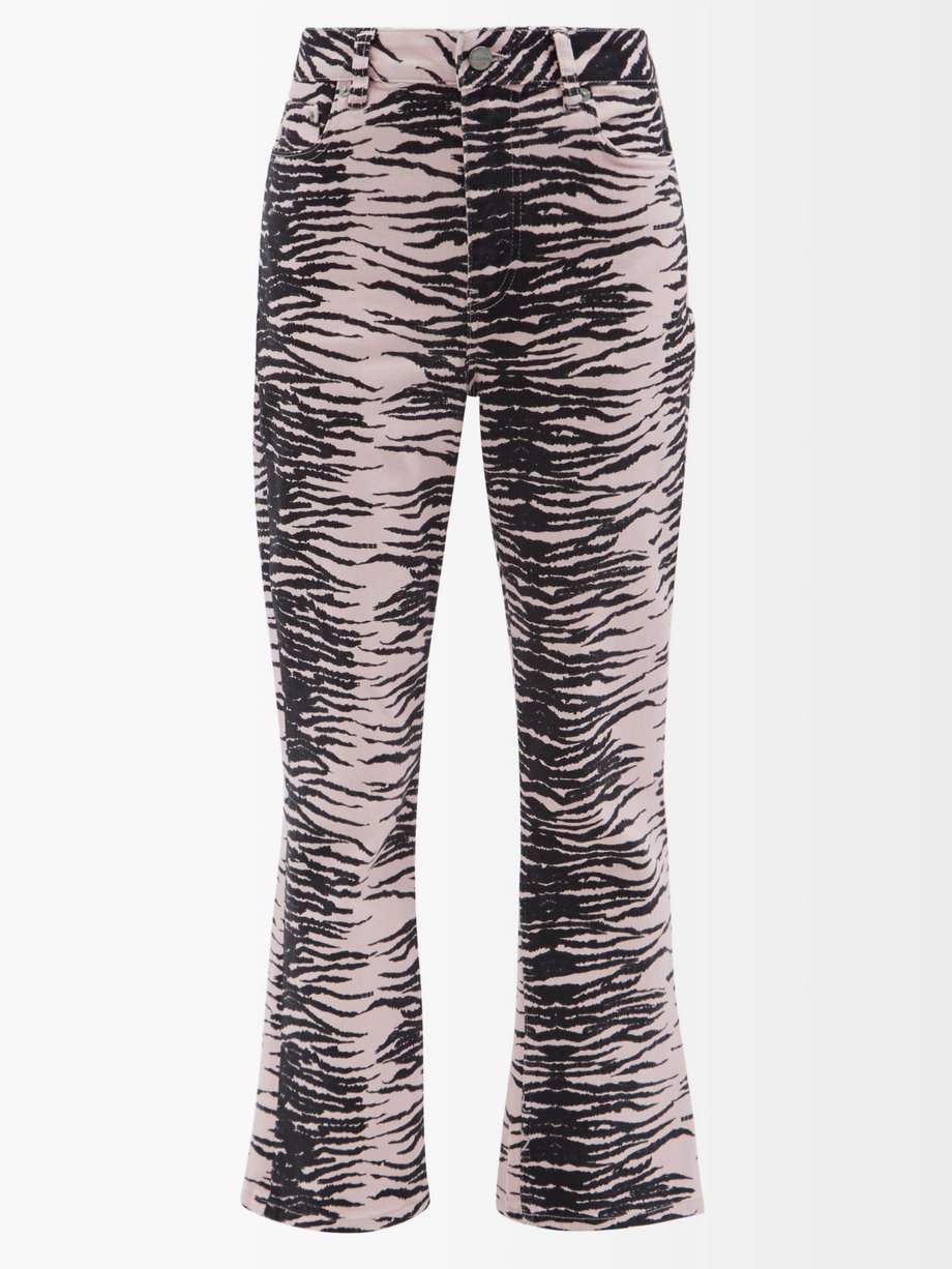Betzy cropped tiger-print jeans