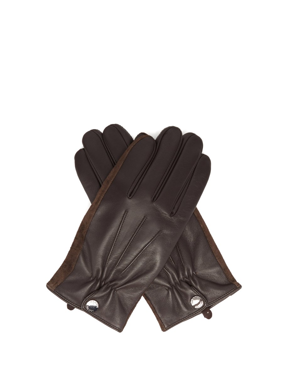 Brown Esher wool-lined leather touchscreen gloves | Dents ...