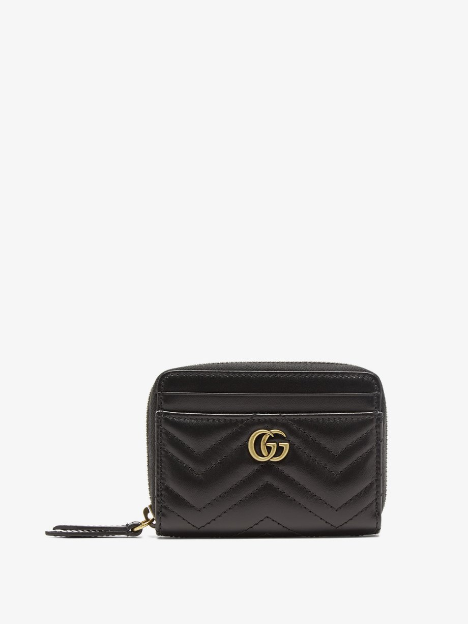 Gucci Black GG Marmont 2.0 ziparound quilted-leather wallet | 매치스패션, 모던 ...