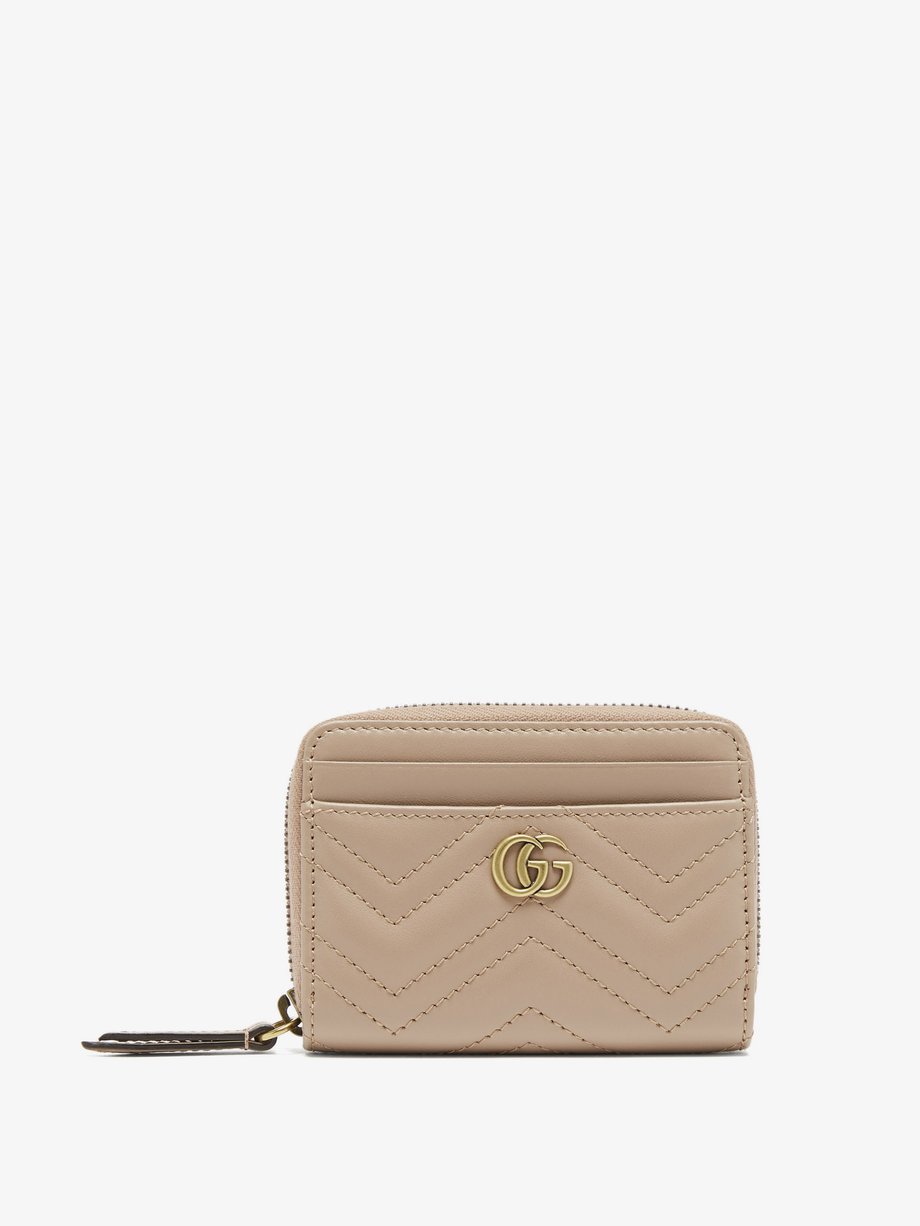 Pink GG Marmont quilted-leather wallet | Gucci | MATCHESFASHION AU