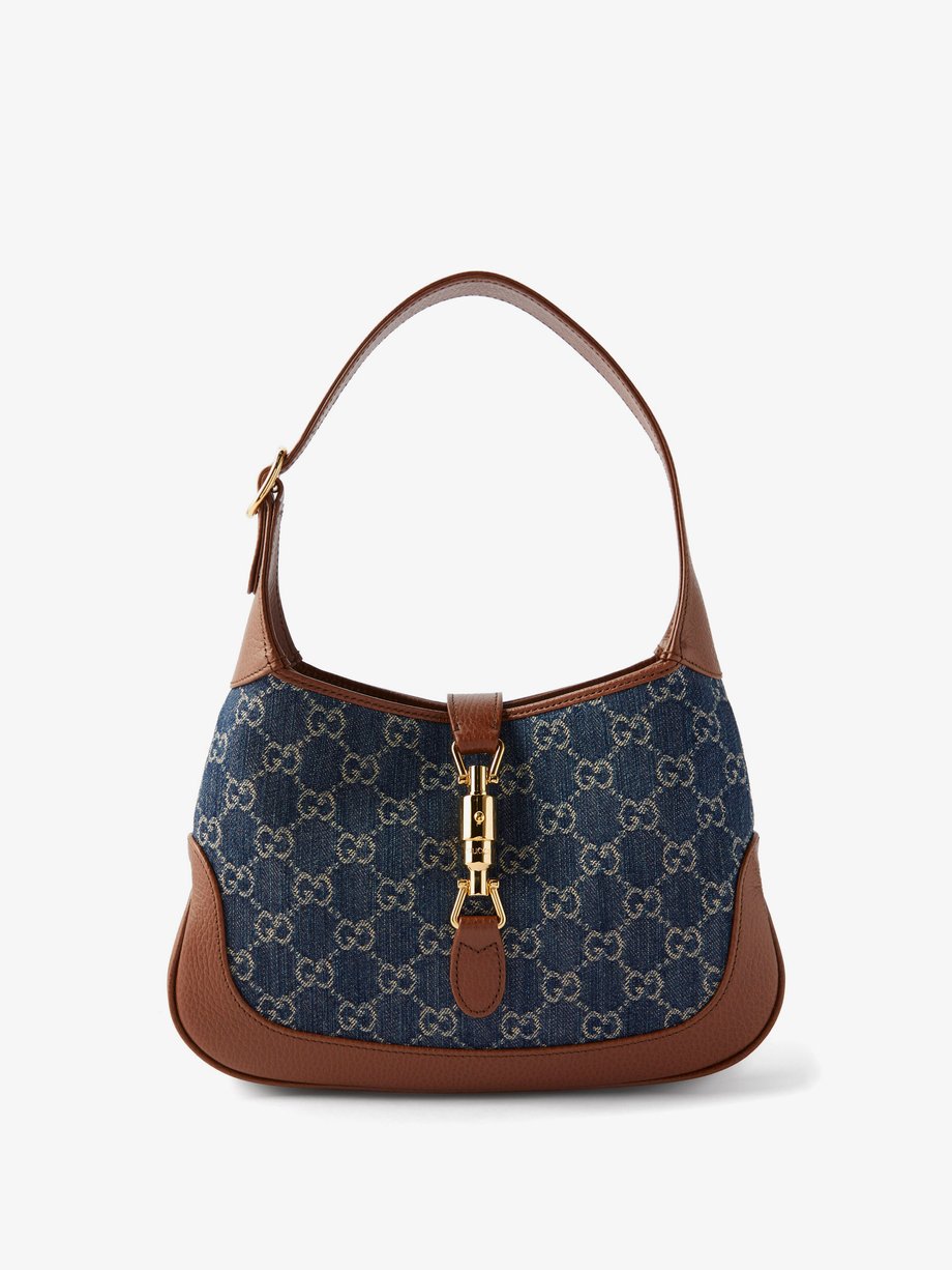 Gucci Gucci Jackie 1961 GG-Supreme denim and leather bag Navy ...