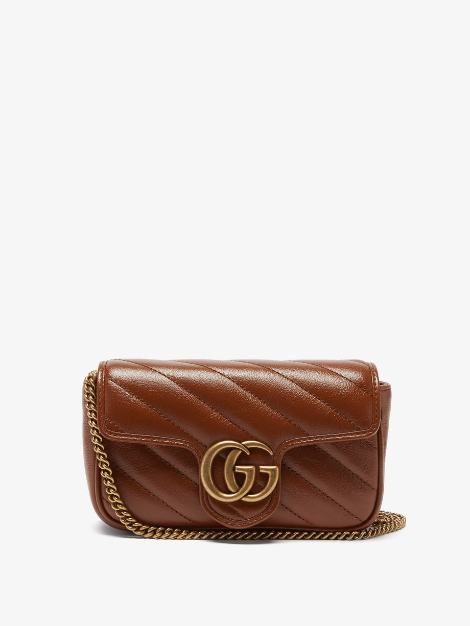 Nedgang hjerte foretrækkes Brown GG Marmont super mini leather cross-body bag | Gucci | MATCHESFASHION  UK