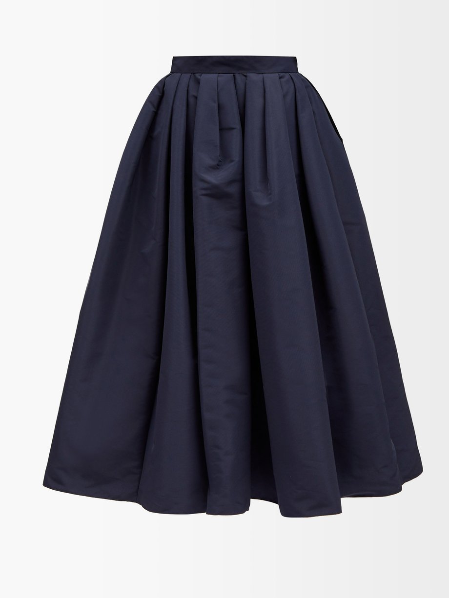 Navy Faille midi skirt | Alexander McQueen | MATCHESFASHION UK