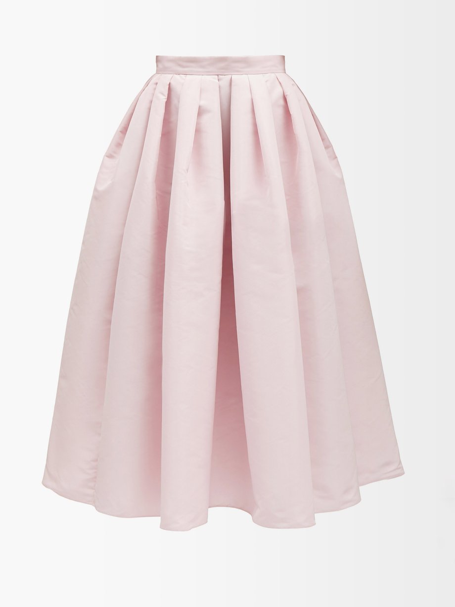Pink Faille midi skirt | Alexander McQueen | MATCHESFASHION US