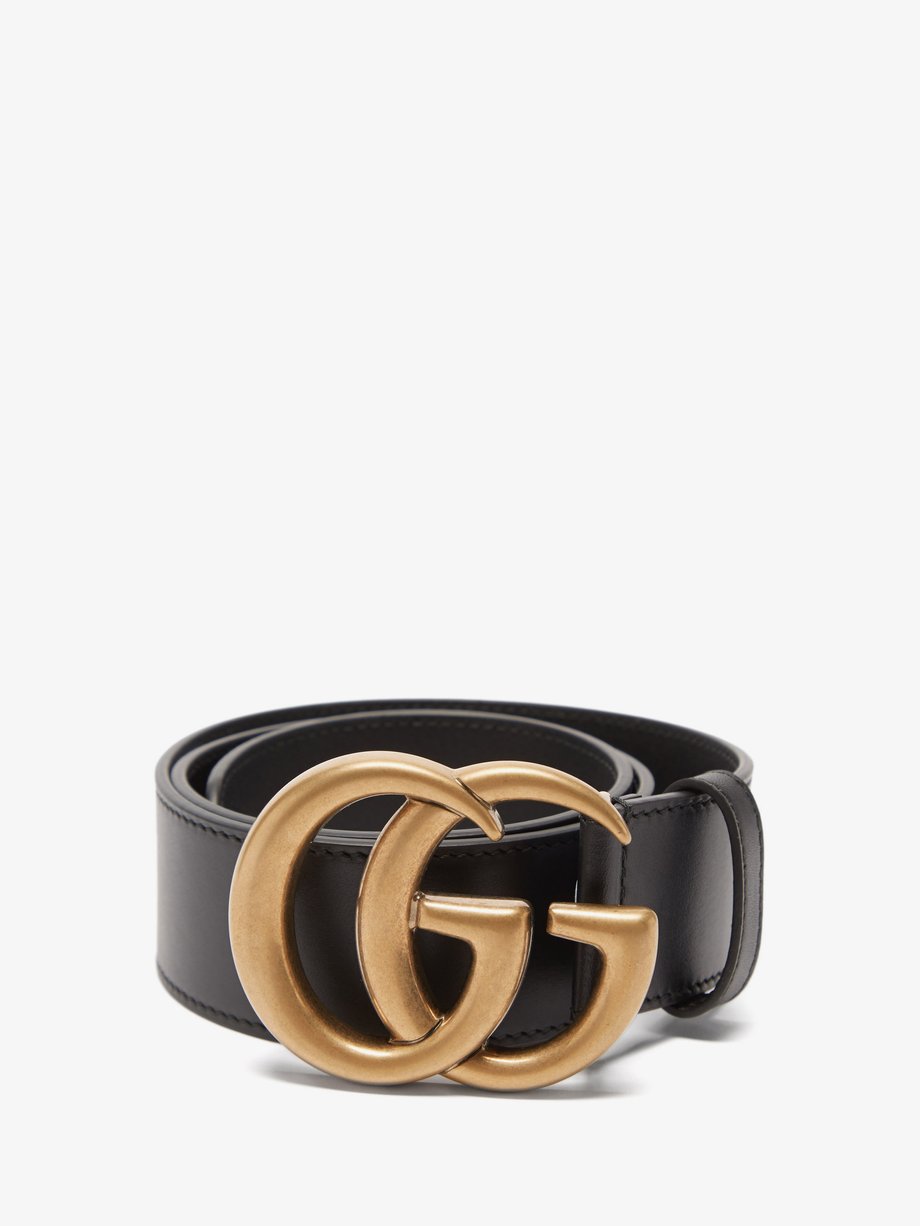 Rettsmedicin amplitude sekstant GG Marmont leather belt Black gold Gucci | MATCHESFASHION FR