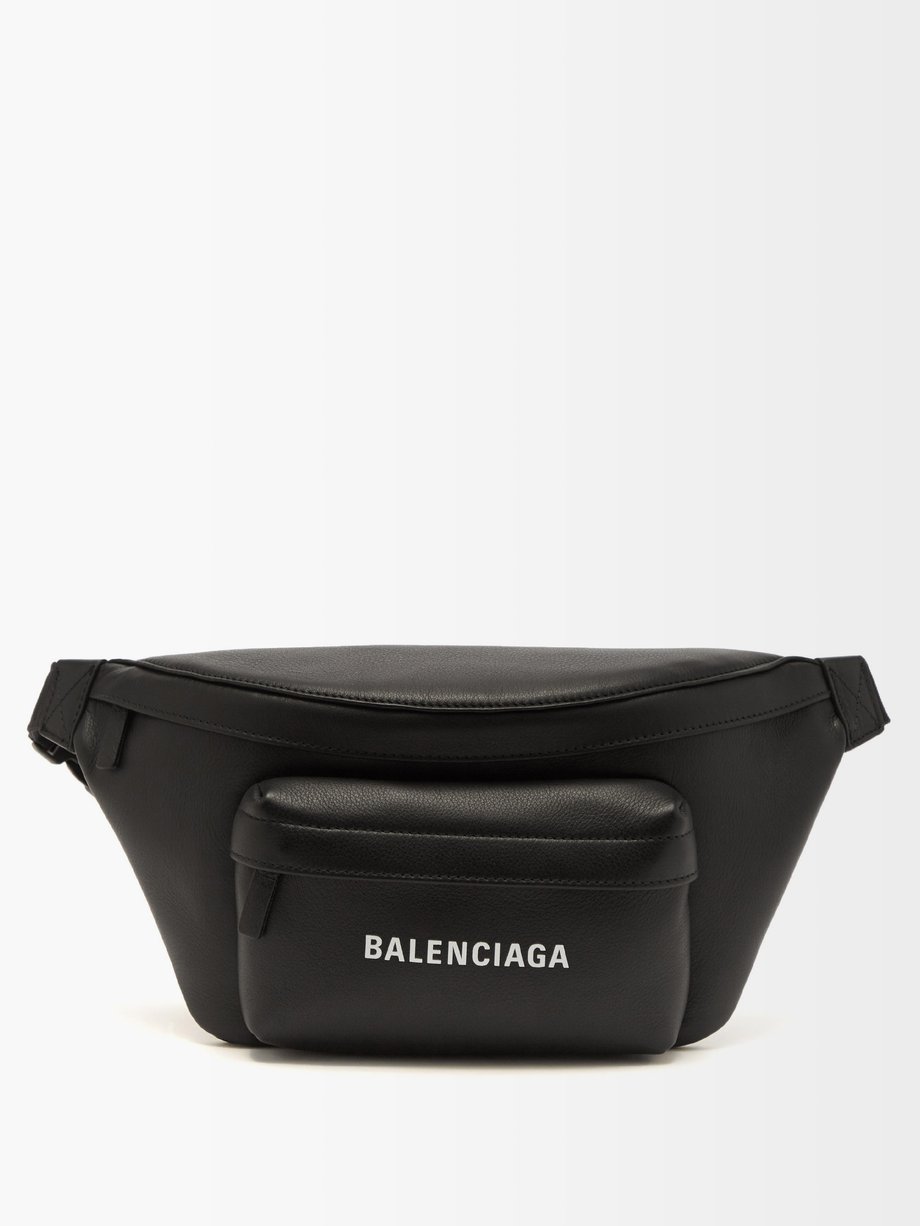 발렌시아가 Balenciaga Black Logo-print leather belt bag