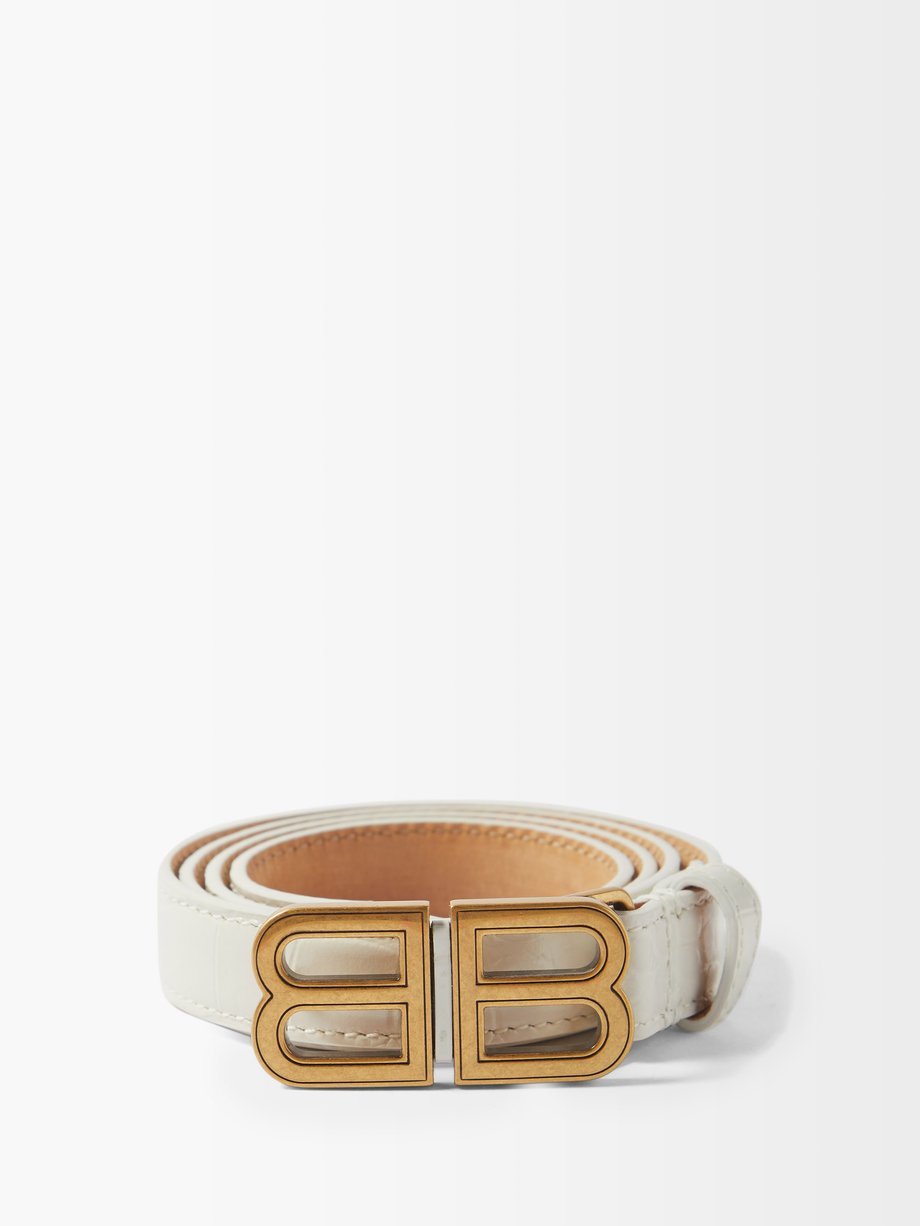 white balenciaga belt