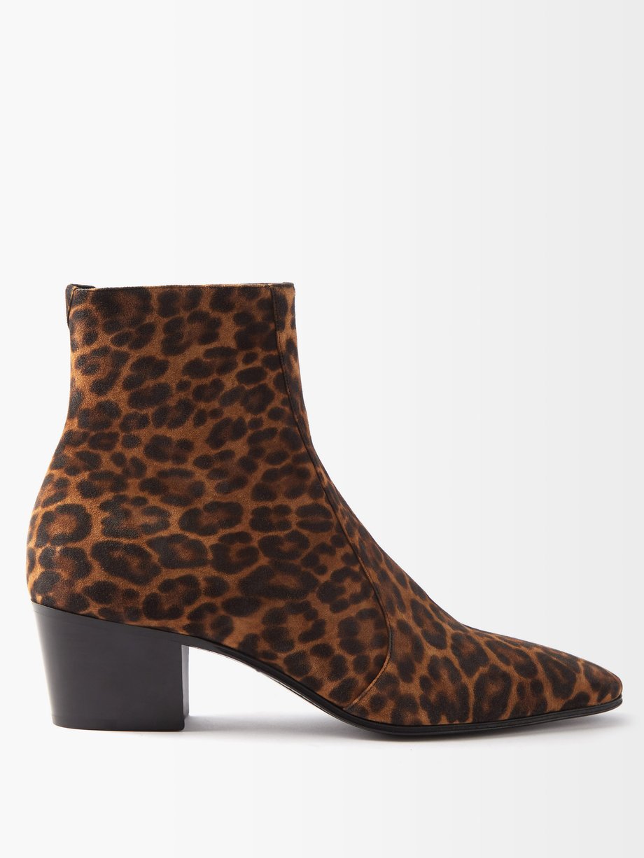 Leopard Vassili leopard-print suede ankle boots | Saint Laurent ...