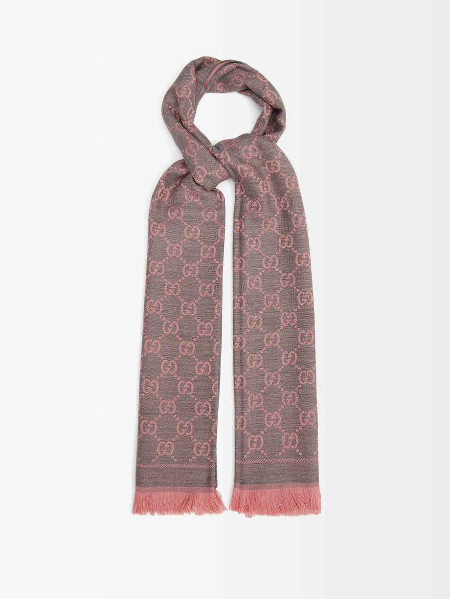 Mere end noget andet flydende kantsten Grey GG-jacquard reversible wool scarf | Gucci | MATCHESFASHION UK