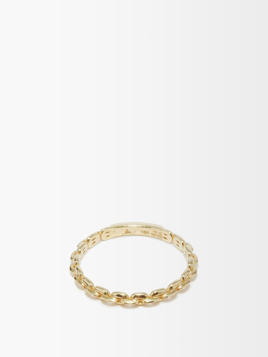 Metallic 18kt gold chain ring | Lizzie Mandler | MATCHESFASHION UK